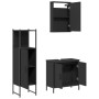 Juego de muebles de baño 3 pzas madera contrachapada negro