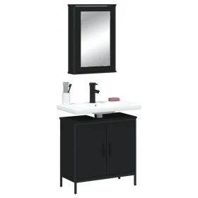 Badezimmermöbel-Set, 2-teilig, Sperrholz, Schwarz von , Badezimmermöbel - Ref: Foro24-3214780, Preis: 100,09 €, Rabatt: %