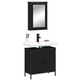 Badezimmermöbel-Set, 2-teilig, Sperrholz, Schwarz von , Badezimmermöbel - Ref: Foro24-3214780, Preis: 101,83 €, Rabatt: %
