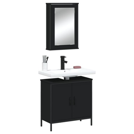 Badezimmermöbel-Set, 2-teilig, Sperrholz, Schwarz von , Badezimmermöbel - Ref: Foro24-3214780, Preis: 102,06 €, Rabatt: %
