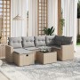 Garden sofa set with beige mixed cushions, 7 pieces, PE rattan. by , Garden sets - Ref: Foro24-3263495, Price: 438,18 €, Disc...
