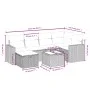 Garden sofa set with beige mixed cushions, 7 pieces, PE rattan. by , Garden sets - Ref: Foro24-3263495, Price: 429,71 €, Disc...
