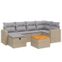 Garden sofa set with beige mixed cushions, 7 pieces, PE rattan. by , Garden sets - Ref: Foro24-3264839, Price: 427,05 €, Disc...
