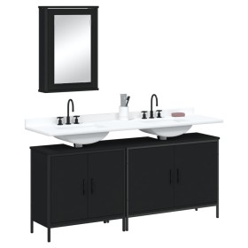 Juego de muebles de baño 3 pzas madera contrachapada negro de , Muebles de baño - Ref: Foro24-3214790, Precio: 153,07 €, Desc...