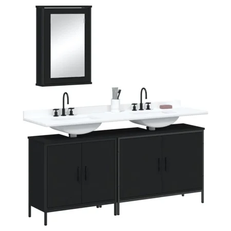 Juego de muebles de baño 3 pzas madera contrachapada negro by , Bathroom furniture - Ref: Foro24-3214790, Price: 150,72 €, Di...