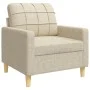 3-piece sofa set in cream-colored fabric by , Sofas - Ref: Foro24-3278289, Price: 620,92 €, Discount: %