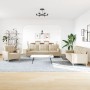 3-piece sofa set with cream fabric cushions by , Sofas - Ref: Foro24-3278305, Price: 661,37 €, Discount: %