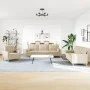 3-piece sofa set with cream fabric cushions by , Sofas - Ref: Foro24-3278305, Price: 651,02 €, Discount: %