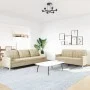 Juego de sofás 2 piezas tela color crema by , Sofas - Ref: Foro24-3278321, Price: 484,01 €, Discount: %