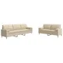 Juego de sofás con cojines 2 piezas tela crema by , Sofas - Ref: Foro24-3278337, Price: 523,14 €, Discount: %