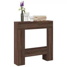 Kaminholzregal aus braunem Eichen-Ingenieurholz, 81x18x82 cm. von , Zubehör für Holzöfen und Kamine - Ref: Foro24-854604, Pre...