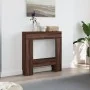 Kaminholzregal aus braunem Eichen-Ingenieurholz, 81x18x82 cm. von , Zubehör für Holzöfen und Kamine - Ref: Foro24-854604, Pre...
