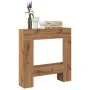 Engineered oak artisan chimney edge 81x18x82 cm by , Accessories for wood ovens and fireplaces - Ref: Foro24-854606, Price: 4...