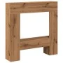 Engineered oak artisan chimney edge 81x18x82 cm by , Accessories for wood ovens and fireplaces - Ref: Foro24-854606, Price: 4...
