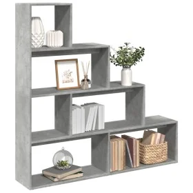 Divider bookcase 4 levels gray wood 143.5x29x143.5 cm by , Bookcases and shelves - Ref: Foro24-857997, Price: 73,80 €, Discou...