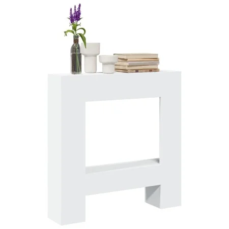 Kaminumrandung aus weißem Ingenieurholz 81x18x82 cm von , Zubehör für Holzöfen und Kamine - Ref: Foro24-854598, Preis: 49,83 ...