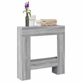 Borde de chimenea madera ingeniería gris Sonoma 81x18x82 cm by , Accessories for wood ovens and fireplaces - Ref: Foro24-8546...