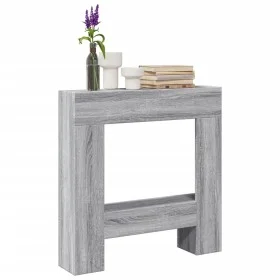 Kaminholzregal in grauer Sonoma-Ingenieursholzoptik, 81x18x82 cm. von , Zubehör für Holzöfen und Kamine - Ref: Foro24-854603,...