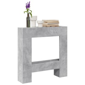 Kaminumrandung aus grauem Beton-Ingenieurholz, 81x18x82 cm. von , Zubehör für Holzöfen und Kamine - Ref: Foro24-854601, Preis...
