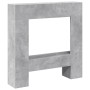 Kaminumrandung aus grauem Beton-Ingenieurholz, 81x18x82 cm. von , Zubehör für Holzöfen und Kamine - Ref: Foro24-854601, Preis...