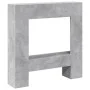 Kaminumrandung aus grauem Beton-Ingenieurholz, 81x18x82 cm. von , Zubehör für Holzöfen und Kamine - Ref: Foro24-854601, Preis...