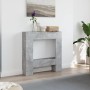 Kaminumrandung aus grauem Beton-Ingenieurholz, 81x18x82 cm. von , Zubehör für Holzöfen und Kamine - Ref: Foro24-854601, Preis...