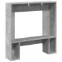Kaminumrandung aus grauem Beton-Ingenieurholz, 81x18x82 cm. von , Zubehör für Holzöfen und Kamine - Ref: Foro24-854601, Preis...