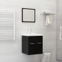 Zweiteiliges Badezimmermöbelset aus schwarzer Sperrholz. von , Badezimmermöbel - Ref: Foro24-804774, Preis: 54,21 €, Rabatt: %