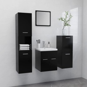 Engineered wood black bathroom furniture set by , Bathroom furniture - Ref: Foro24-3070902, Price: 153,31 €, Discount: %