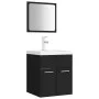 Badezimmerschrank-Set aus schwarzer Holzwerkstoffplatte von , Badezimmermöbel - Ref: Foro24-3071307, Preis: 169,25 €, Rabatt: %