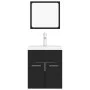 Badezimmerschrank-Set aus schwarzer Holzwerkstoffplatte von , Badezimmermöbel - Ref: Foro24-3071307, Preis: 169,25 €, Rabatt: %