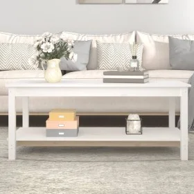 Solid white pine wood coffee table 110x55x45 cm by , Coffee table - Ref: Foro24-822273, Price: 117,26 €, Discount: %