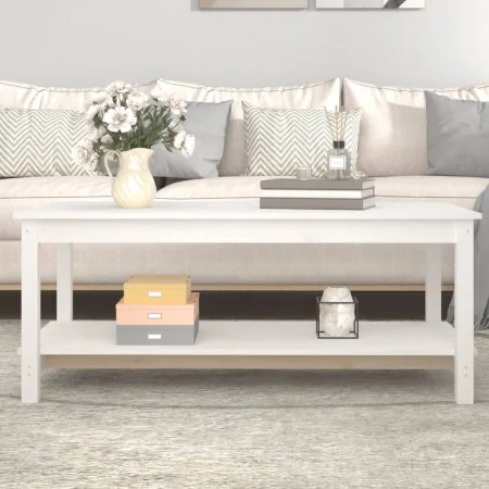 Solid white pine wood coffee table 110x55x45 cm by , Coffee table - Ref: Foro24-822273, Price: 117,14 €, Discount: %