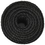 Black polypropylene work rope 24 mm 100 m by , Ropes and metal cords - Ref: Foro24-153034, Price: 186,84 €, Discount: %