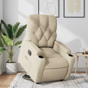 Electric reclining and lifting armchair in cream-colored fabric by , Armchairs - Ref: Foro24-3204743, Price: 331,31 €, Discou...