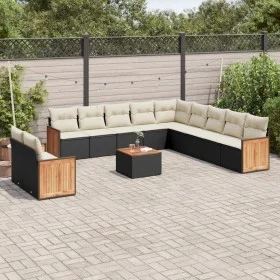 Garden sofa set 12 pieces with black synthetic rattan cushions by , Garden sets - Ref: Foro24-3260215, Price: 770,01 €, Disco...