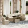 Set sofás de jardín 7 piezas y cojines ratán sintético beige de , Conjuntos de jardín - Ref: Foro24-3268568, Precio: 567,34 €...