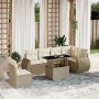 Set sofás de jardín 7 piezas y cojines ratán sintético beige de , Conjuntos de jardín - Ref: Foro24-3268568, Precio: 534,54 €...