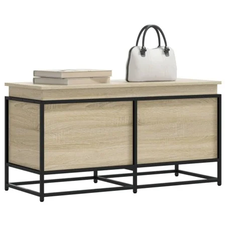Storage box with Sonoma oak wood lid 100x40x51.5 cm by , Storage baskets - Ref: Foro24-848805, Price: 79,48 €, Discount: %