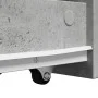 Schmaler Badezimmerschrank auf Rollen, Holz in Grau-Betonoptik. von , Schließfächer und Lagerschränke - Ref: Foro24-855280, P...