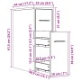 Schmaler Badezimmerschrank auf Rollen, Holz in Grau-Betonoptik. von , Schließfächer und Lagerschränke - Ref: Foro24-855280, P...