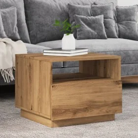 Handcrafted oak coffee table with LED lights 50x49x40 cm by , Coffee table - Ref: Foro24-857709, Price: 81,65 €, Discount: %