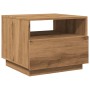 Mesa de centro con luces LED roble artesanal 50x49x40 cm de , Mesas de centro - Ref: Foro24-857709, Precio: 75,69 €, Descuent...