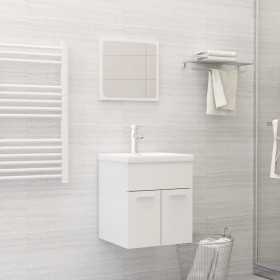 Badezimmermöbel-Set, 2-teilig, aus weißem glänzendem Sperrholz. von , Badezimmermöbel - Ref: Foro24-804779, Preis: 46,83 €, R...