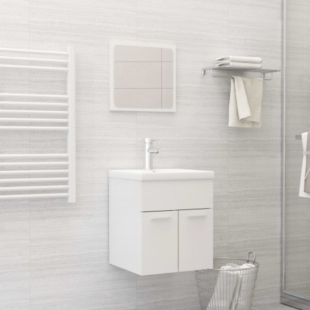 Bathroom furniture set, 2 pieces, plywood, glossy white. by , Bathroom furniture - Ref: Foro24-804779, Price: 46,83 €, Discou...