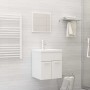 Bathroom furniture set, 2 pieces, plywood, glossy white. by , Bathroom furniture - Ref: Foro24-804779, Price: 46,83 €, Discou...