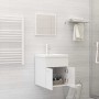 Badezimmermöbel-Set, 2-teilig, aus weißem glänzendem Sperrholz. von , Badezimmermöbel - Ref: Foro24-804779, Preis: 46,83 €, R...
