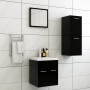 Juego de muebles de baño madera de ingeniería negro