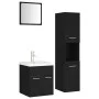 Engineered wood black bathroom furniture set by , Bathroom furniture - Ref: Foro24-3071397, Price: 228,74 €, Discount: %