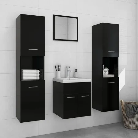 Set aus schwarzen Spanplatten-Badezimmermöbeln von , Badezimmermöbel - Ref: Foro24-3071487, Preis: 292,14 €, Rabatt: %